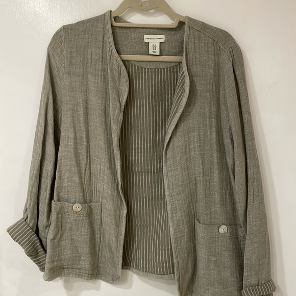 Adrienne Vittadini Jackets & Blazers - Adrienne Vittadini  linen blend unstructured jacket size medium